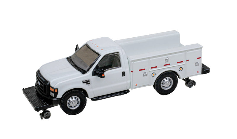Atlas HO scale Ford F-350 hi-railer pickup, white unlettered, item 30000163