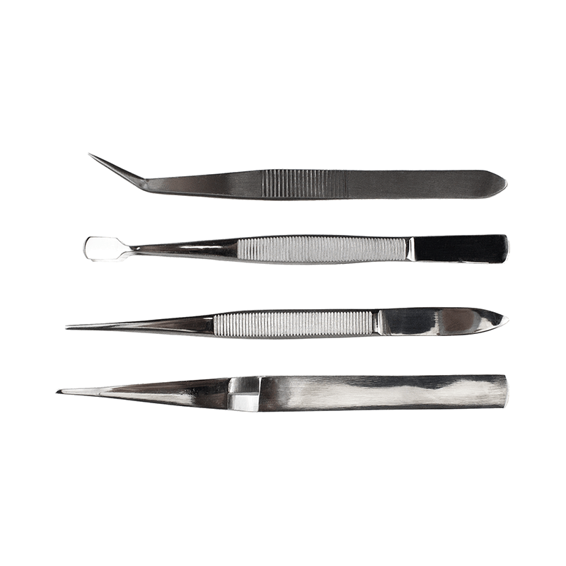 Excel 4-Piece Stainless Steel Tweezer Set with Pouch
