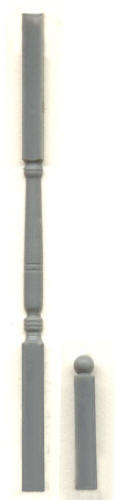 Grandt Line 3528 O Scale Turned Wood Porch Post & Ball Newel Post Set - pkg(2)