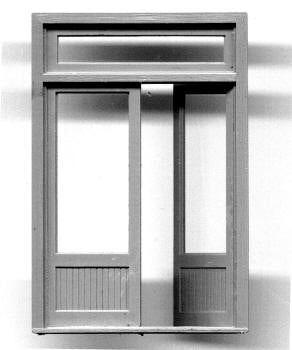 Grandt Line 3632 O Scale Double Doors 70"x90" w/Windows & Transom - pkg(1)