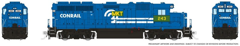 Rapido HO EMD GP40 MKT #243 ex-Conrail patch