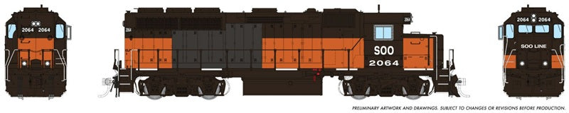 Rapido HO EMD GP40 SOO Line #2064 Bandit