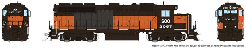 Rapido HO EMD GP40 SOO Line #2057 Bandit DCC Sound