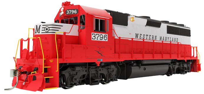 Rapido HO EMD GP40 Western Maryland #3796 Circus