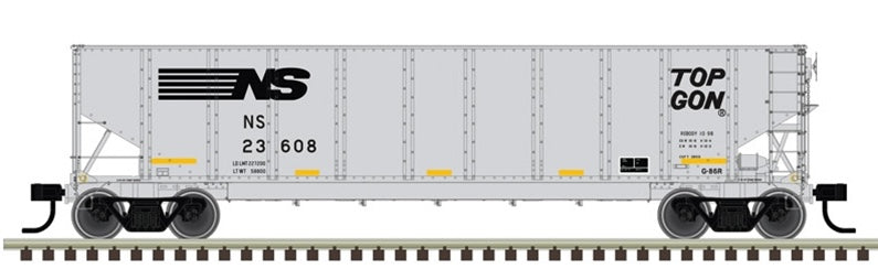 Atlas HO G-86R TopGon coal gondola Norfolk Southern 23608 with conspicuity marks