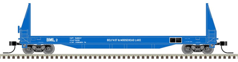 Atlas 50007469 N 50ft SIECO pulpwood flat car Belfast & Moosehead Lake 1