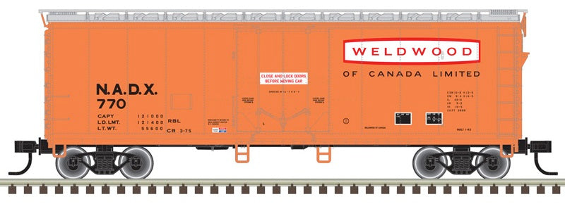 Atlas Trainman HO 40ft plug door box car Weldwood of Canada 776