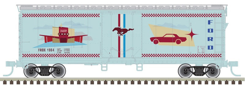 Atlas Trainman HO 40ft plug door box car Ford Vintage Mustang 1964