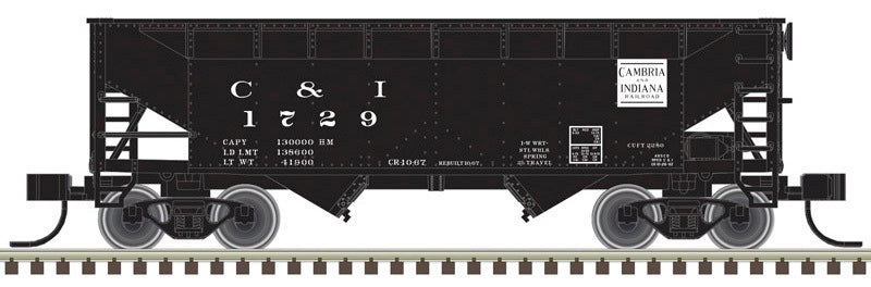 Atlas Trainman HO 2-Bay Offset Side Hopper — Cambria & Indiana #1822