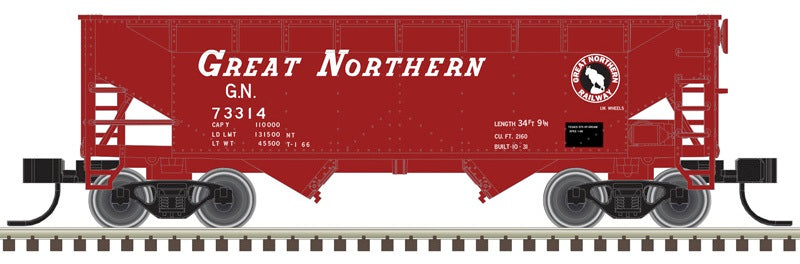 Atlas Trainman HO 2-Bay Offset Side Hopper 3-Pack — Great Northern