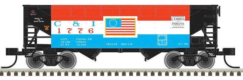 Atlas Trainman HO 2-Bay Offset Side Hopper 2-Pack — Cambria & Indiana Bicentennial