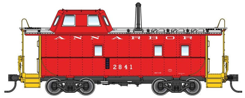 Walthers Proto 103614 HO Scale Wabash Streamlined Caboose, Ann Arbor #2841