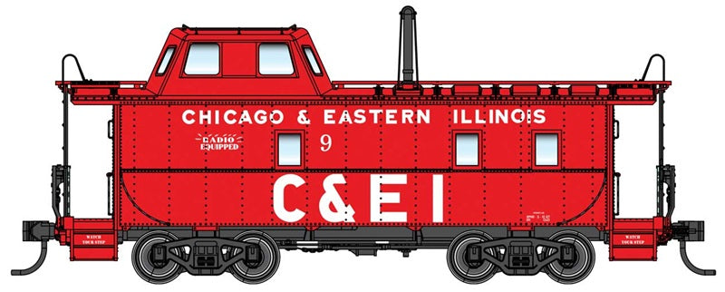Walthers Proto 103618 HO Scale Wabash Streamlined Caboose, Chicago & Eastern Illinois #9