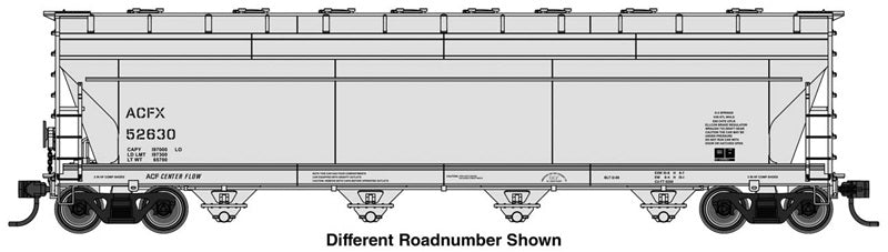 Walthers Mainline 49222 HO Scale ACF 5250 4-Bay Centerflow Covered Hopper, ACFX #52660