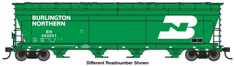 Walthers Mainline 49228 HO Scale ACF 5250 4-Bay Centerflow Covered Hopper, Burlington Northern #460088