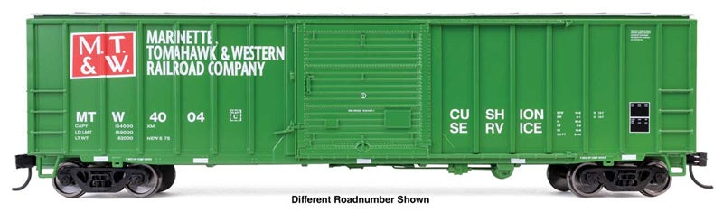 Walthers Mainline 3821 HO Scale ACF 50ft Exterior-Post Boxcar, Marinette, Tomahawk & Western #4034