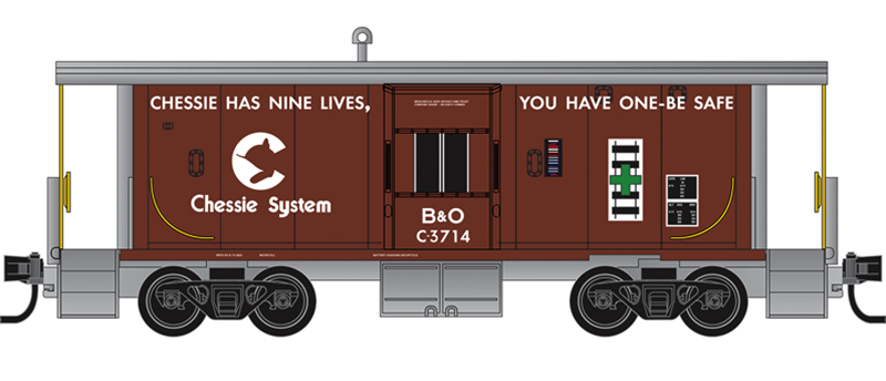 Micro-Trains 983 102 305 N scale Chessie System Safety Program 3-Pack 31' Bay Window Caboose