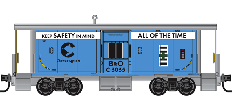 Micro-Trains 983 102 305 N scale Chessie System Safety Program 3-Pack 31' Bay Window Caboose