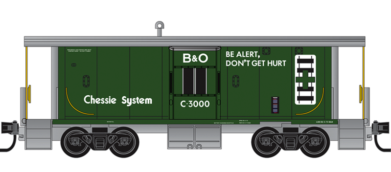 Micro-Trains 983 102 305 N scale Chessie System Safety Program 3-Pack 31' Bay Window Caboose