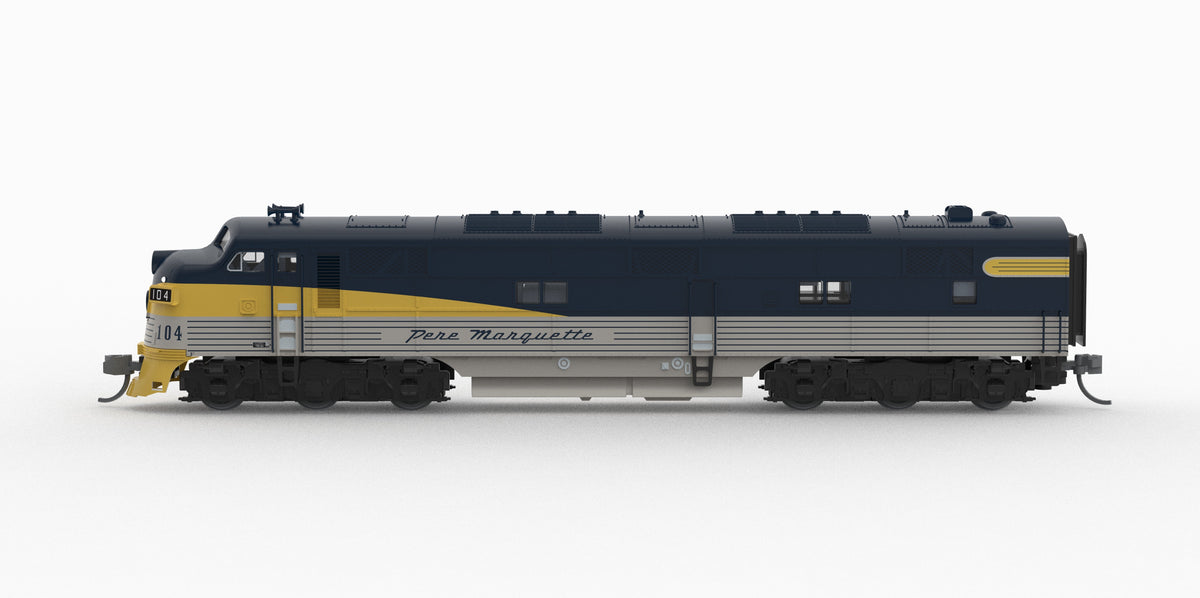 Broadway Limited Imports 10227 N EMD E7A, Pere Marquette #106, Tri-Color Streamliner Scheme, No-Sound / DCC-Ready, N