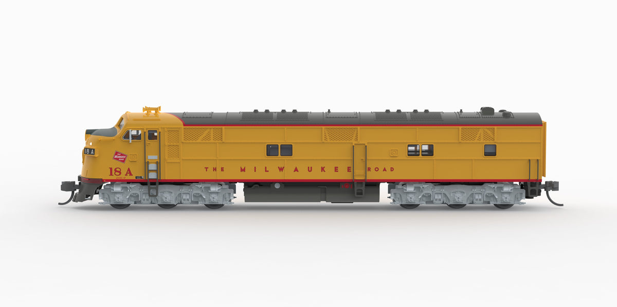 Broadway Limited Imports 10221 N EMD E7A, MILW 18B, Yellow & Gray Streamliner Scheme, Paragon4 Sound/DC/DCC, N