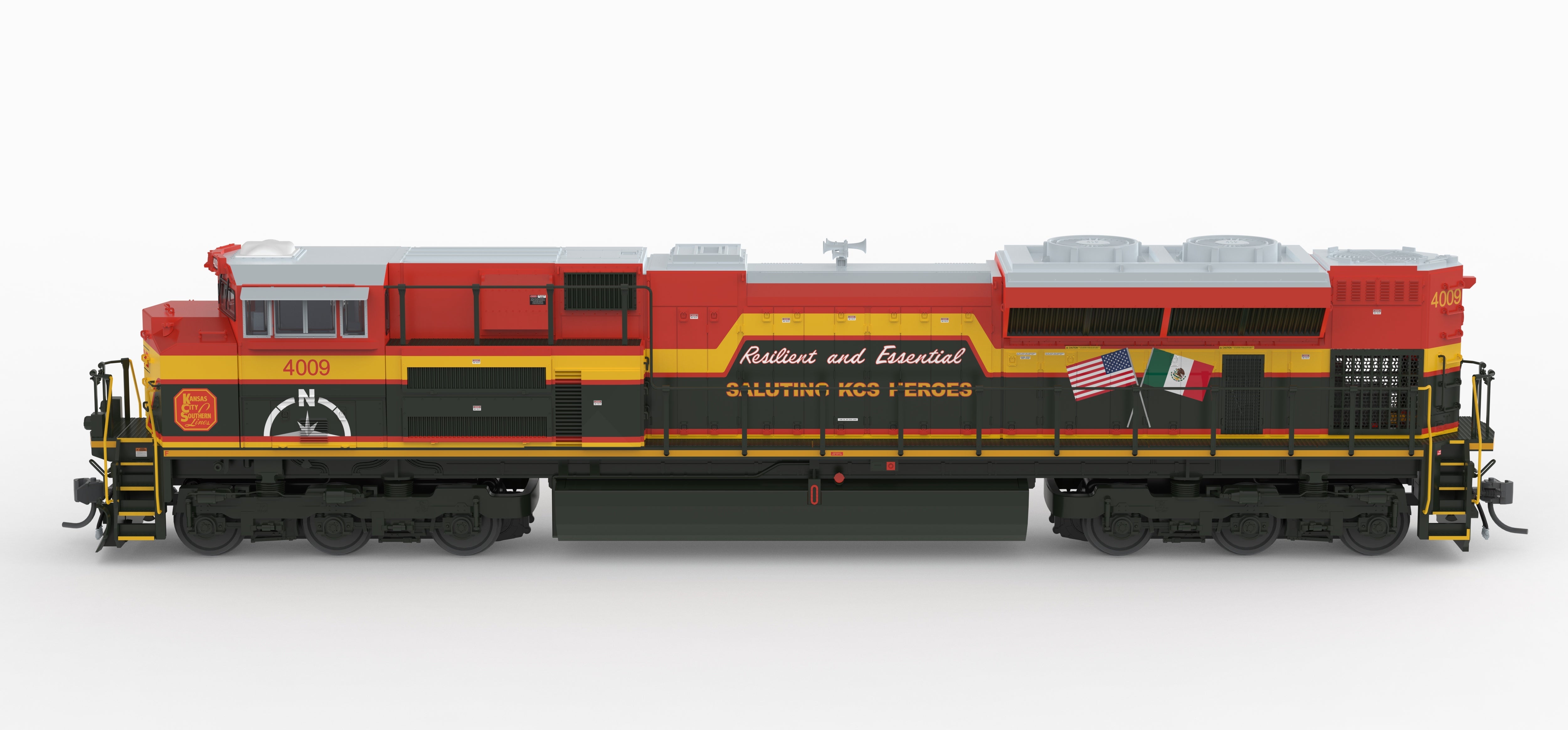 BLI 10433 HO SD70ACe KCS 4009 - trucks and fuel tank