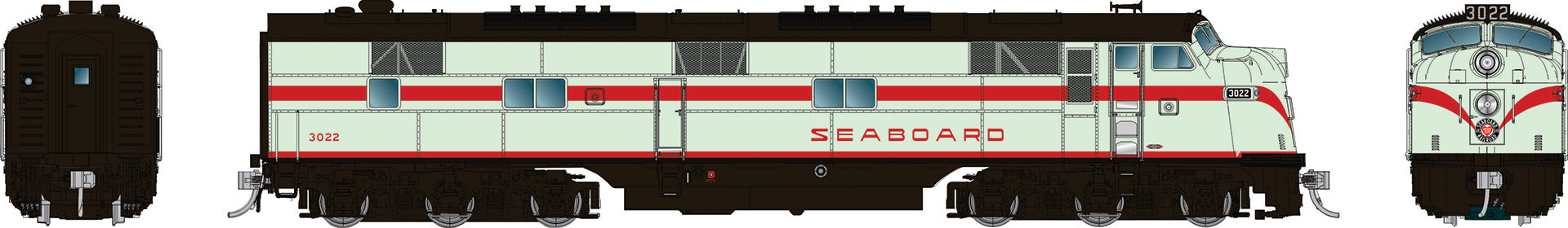 Rapido HO EMD E7A (DC/DCC/Sound): Seaboard Air Line - Mint Green: #3022