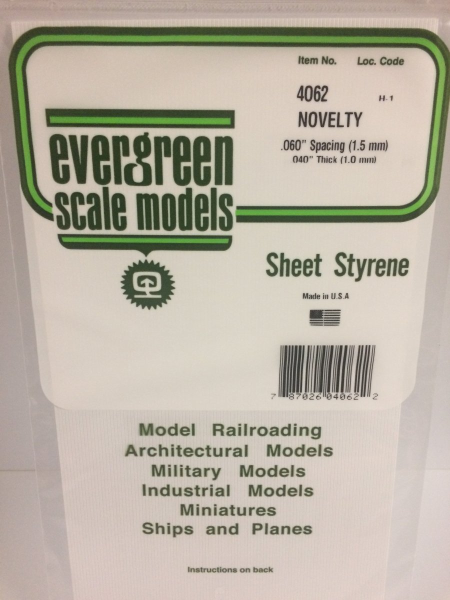 Evergreen 4062 .060" Opaque White Polystyrene Novelty Siding - Oakville Model Trains Depot