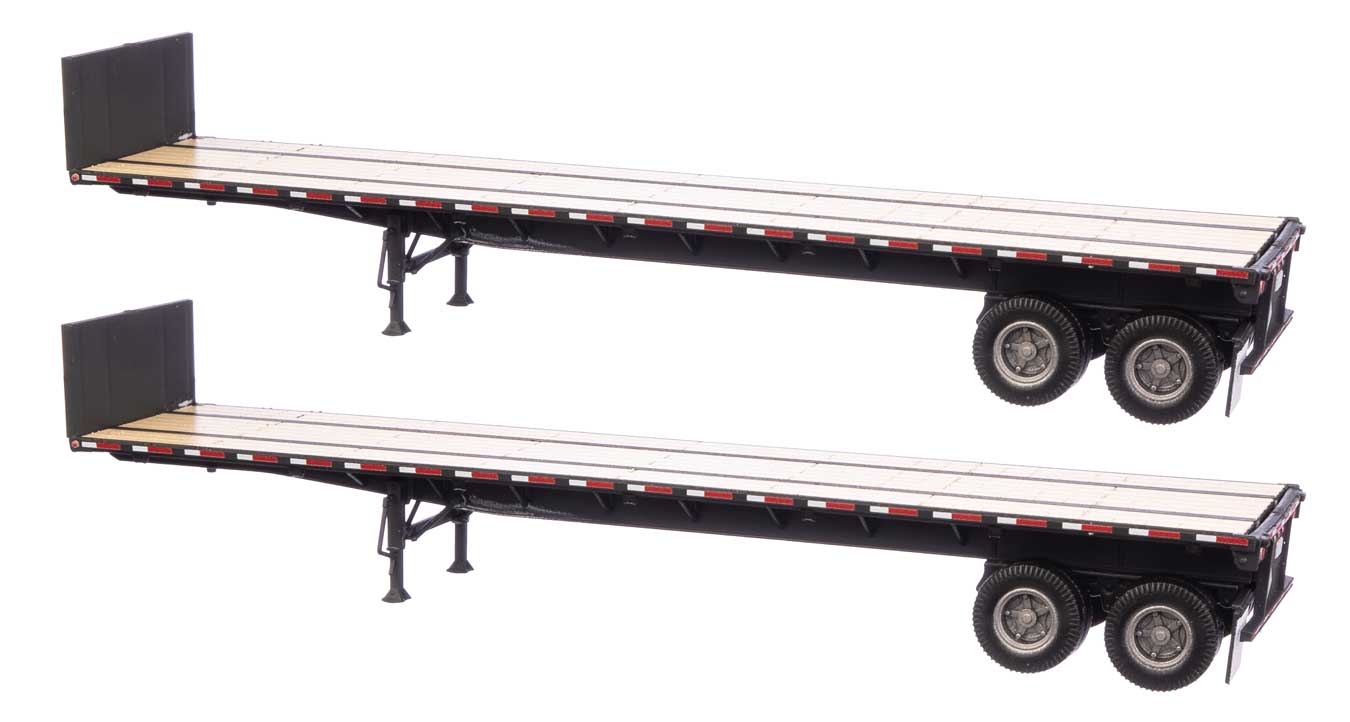 Walthers SceneMaster 2703 HO Scale 40' Flatbed Trailer (2-Pack) Black