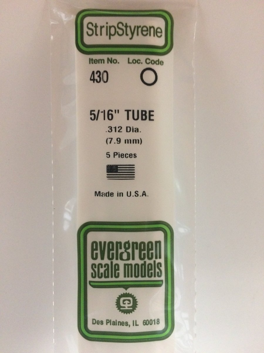 Evergreen 430 .312" (7.1mm) OD X 24" (60cm) Opaque White Polystyrene Tubing - Oakville Model Trains Depot