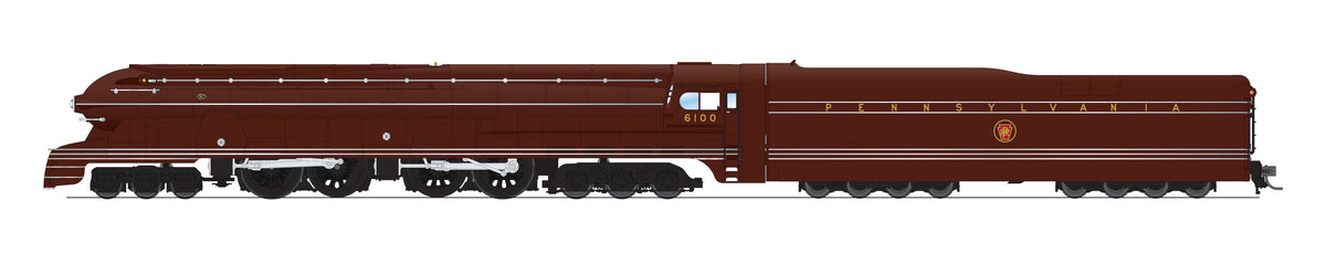 Broadway Limited Imports 4378 HO PRR S1 6-4-4-6 Duplex, #6100, Tuscan Red Fantasy Paint, Paragon4 Sound/DC/DCC, Smoke - view 3