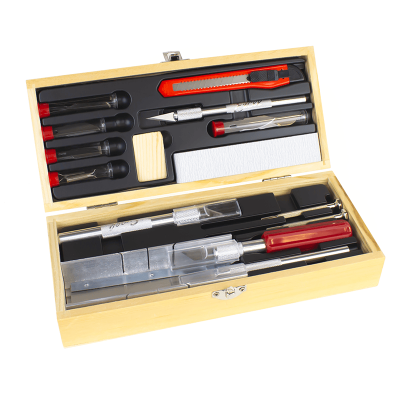 Excel Deluxe Knife & Tool Set in Wooden Box