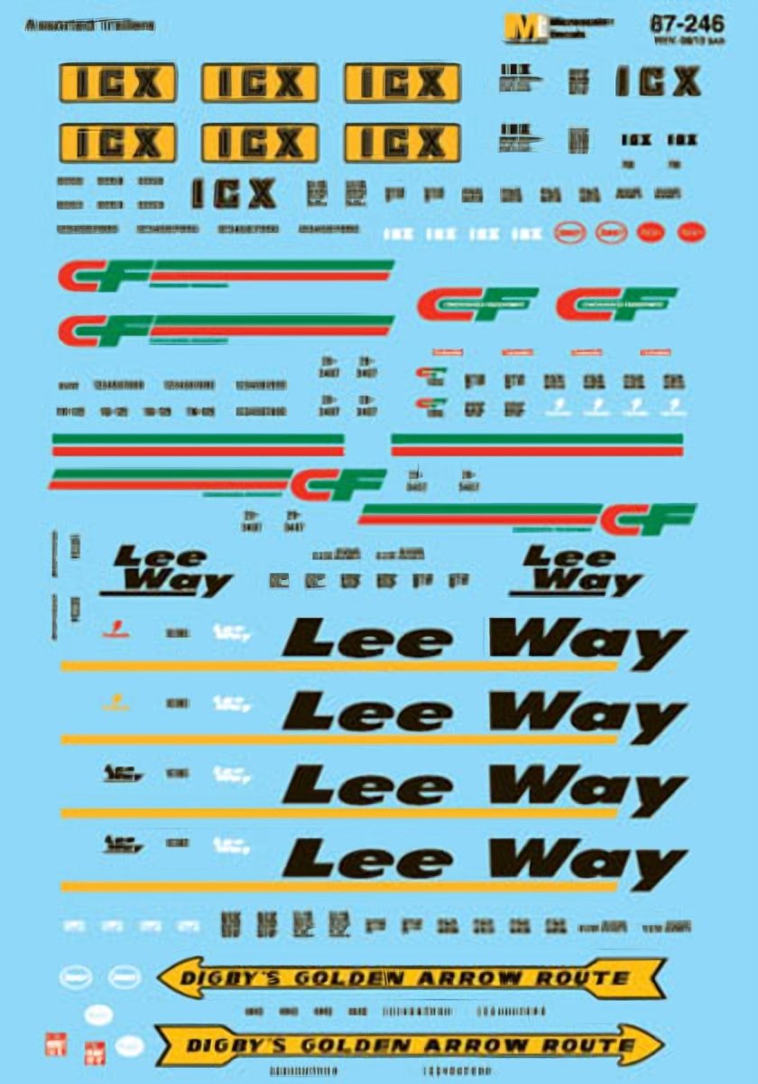 Microscale 87 - 246 HO Scale Assorted 20 foot Trailers & Tractors - Consolidated Freightways Waterslide Decals - Oakville Model Trains Depot