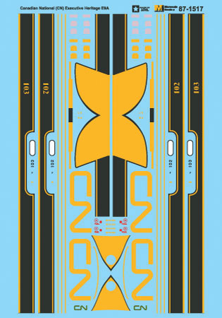 Microscale 87-1517 HO Scale CN Executive Heritage E9A Waterslide Decals