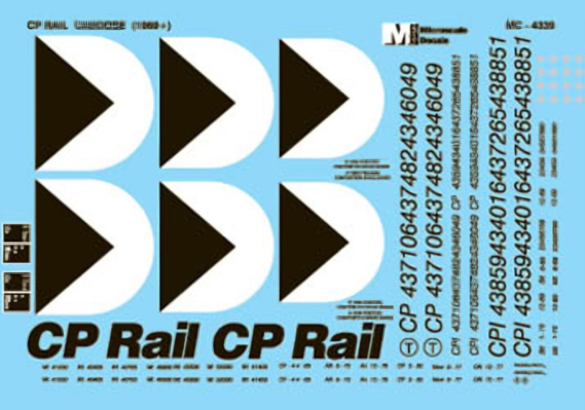 Microscale MC - 4339 HO Scale CP Rail Cabooses (1969+) Waterslide Decals - Oakville Model Trains Depot