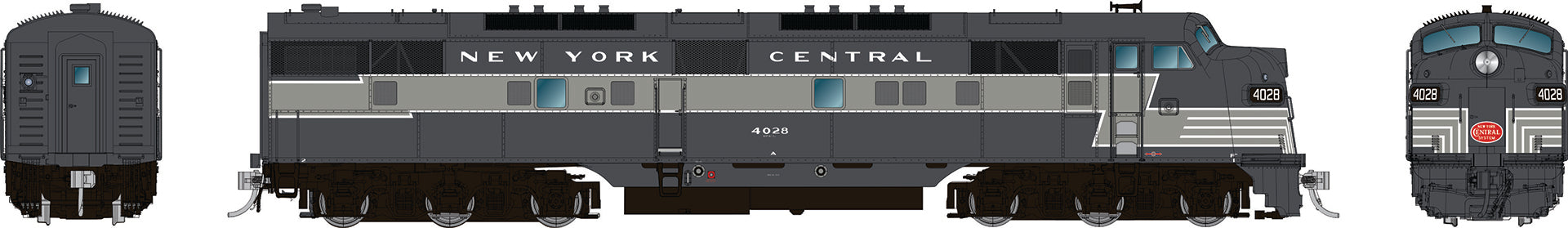 Rapido HO EMD E7A (DC/Silent): New York Central - Lightning Stripe: #4026