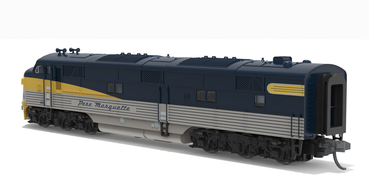Broadway Limited Imports 10227 N EMD E7A, Pere Marquette #106, Tri-Color Streamliner Scheme, No-Sound / DCC-Ready, N - view 5