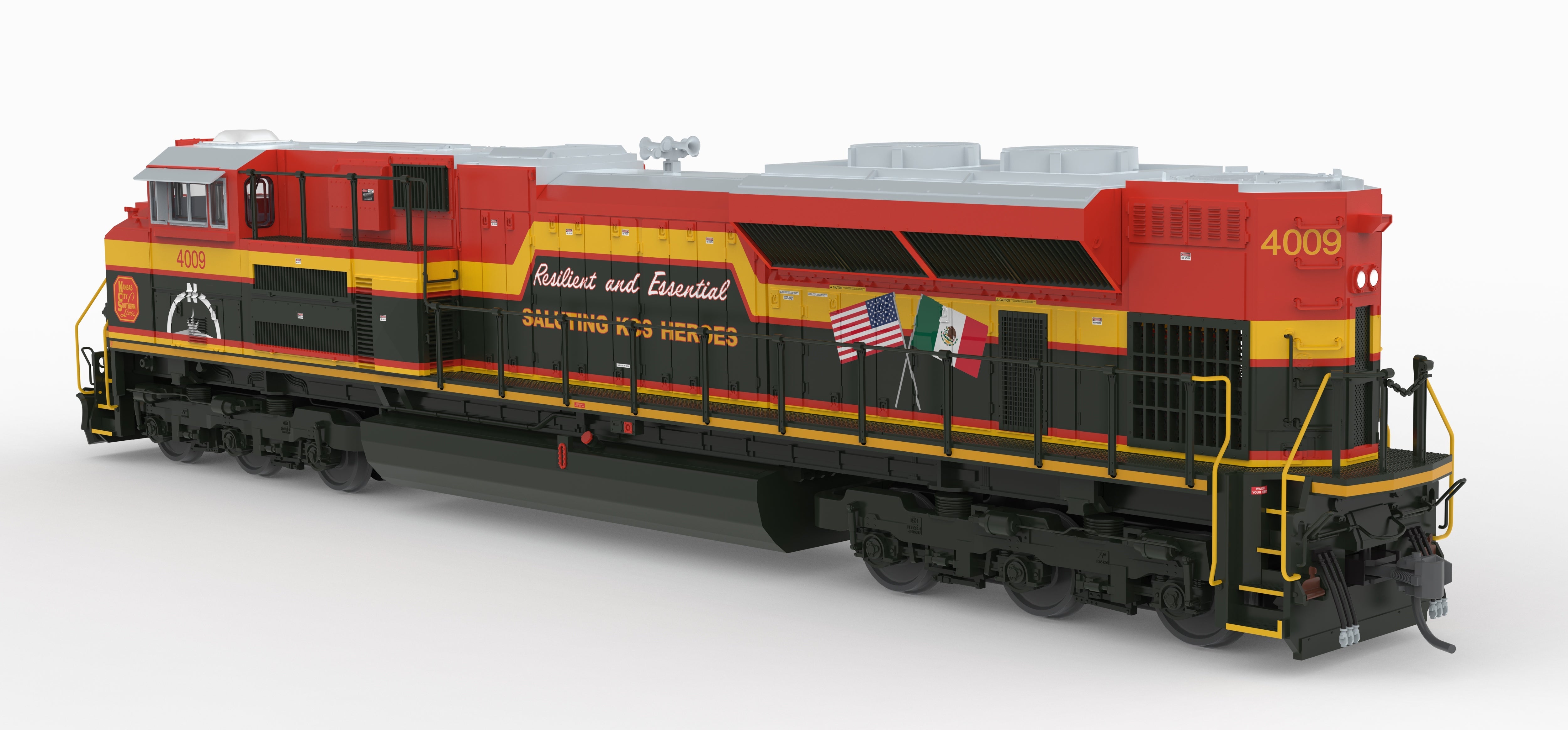 BLI 10433 HO SD70ACe KCS 4009 - cab and engineer-side detail