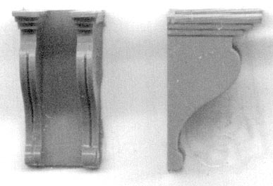Grandt Line 5074 HO Scale Corbels 3'8" Double-S - pkg(12)