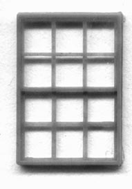 Grandt Line 5077 HO Scale 72" x 102" Window, Single Sash, 12 Pane - pkg(4)