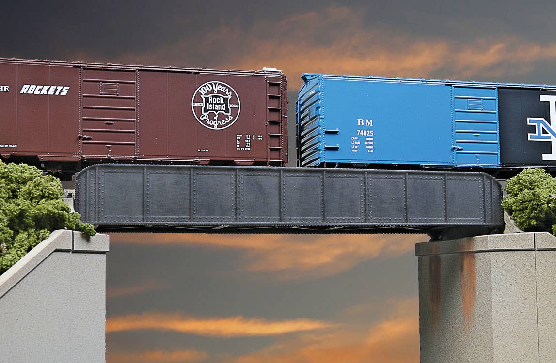 Walthers Cornerstone 4501 HO Scale 50' Single-Track Railroad Through Girder Bridge - Kit - 6-15/16 x 2-3/8 x 1-3/32" 17.6 x 6 x 2.7cm