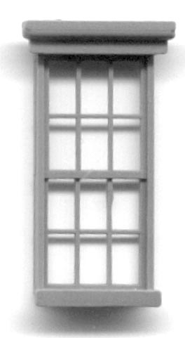 Grandt Line 5154 HO Scale 31" x 65" Double-Hung Masonry Window with Stone Lintel/Sill - pkg(8)