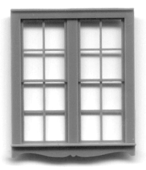 Grandt Line 5160 HO Scale 5'6" x 6'6" Queen Anne Double Hung Paired Window - pkg(3)