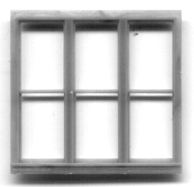 Grandt Line 5204 HO Scale 100" x 92" Triple Window, Double Hung, 6-Pane - pkg(3)
