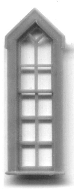 Grandt Line 5247 HO Scale 25" x 96" Triangle Pediment Window for Church or Residence - pkg(8)