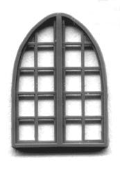 Grandt Line 5256 HO Scale 48" x 65" 20-Pane Arched Window for Masonry Buildings - pkg(8)