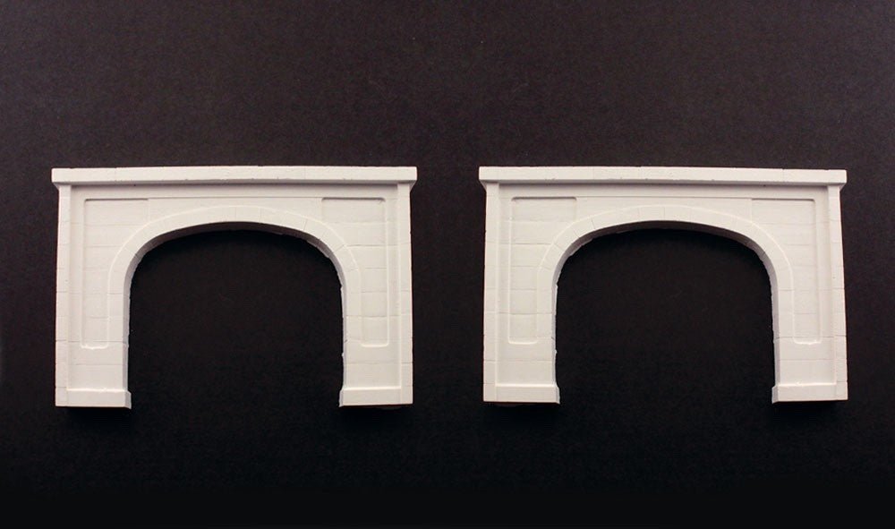 Woodland Scenics 1156 N Scale Concrete Double Tunnel Portal 2pcs - Oakville Model Trains Depot