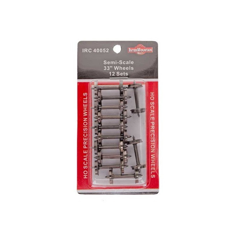 InterMountain 40052 HO 33" Metal Semi-Scale Wheelsets .088" Tread Width 12pcs