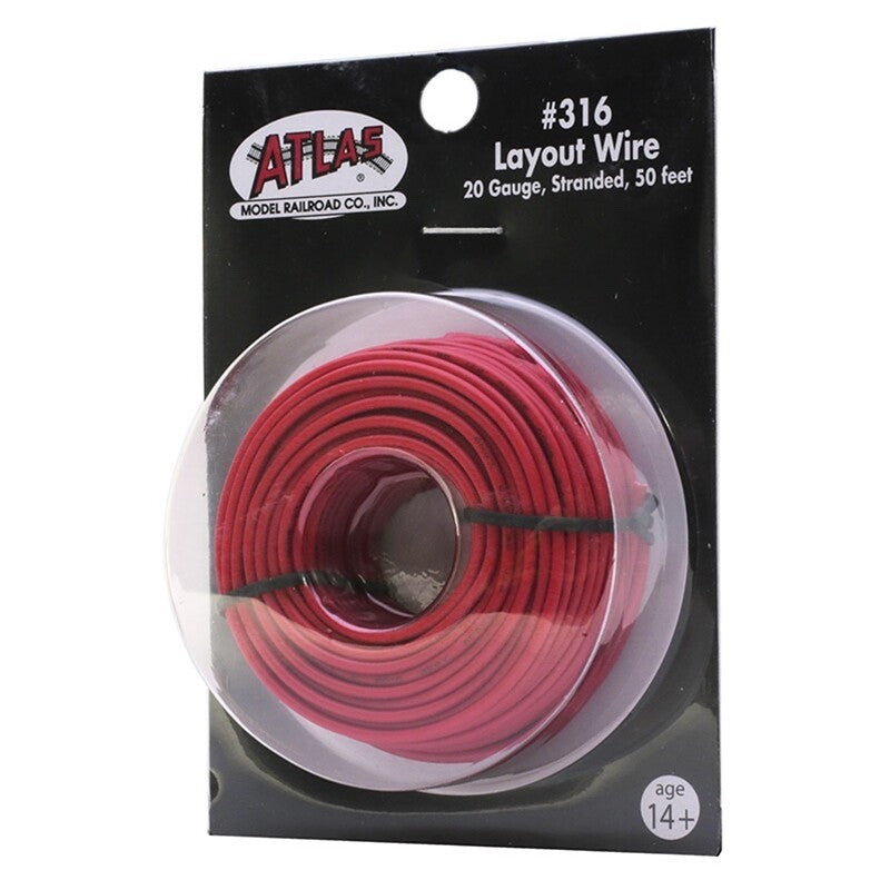 Atlas 316 20 Gauge Layout Wire 50" Long - Red