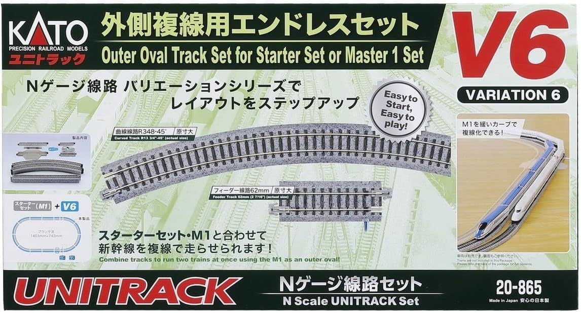 Kato 20-865 N Scale Unitrack V6 Outer Oval Track Set Full Oval w/348mm Radius